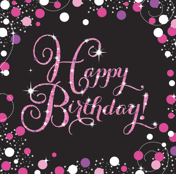 Servietten "Happy Birthday" - Sparkling Celebration Pink