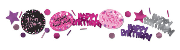 Happy Birthday Deko Konfetti - Sparkling Celebration Pink