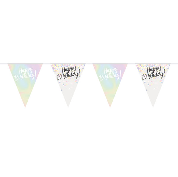 Happy Birthday Wimpelkette - Irisierend