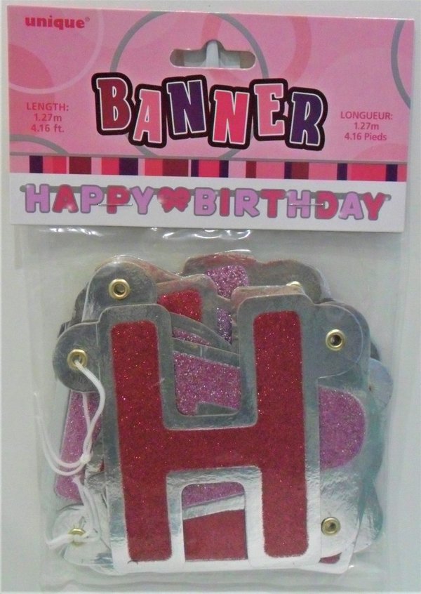 Happy Birthday Buchstaben Girlande - Pink