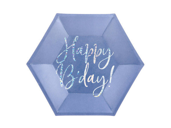 Happy Birthday Partyteller  Birthday Shine Blau