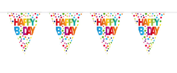 Happy Birthday Wimpelkette - Rainbow Dots