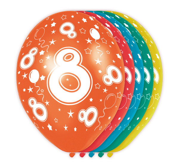 8. Geburtstag Ballons - 5 Stück