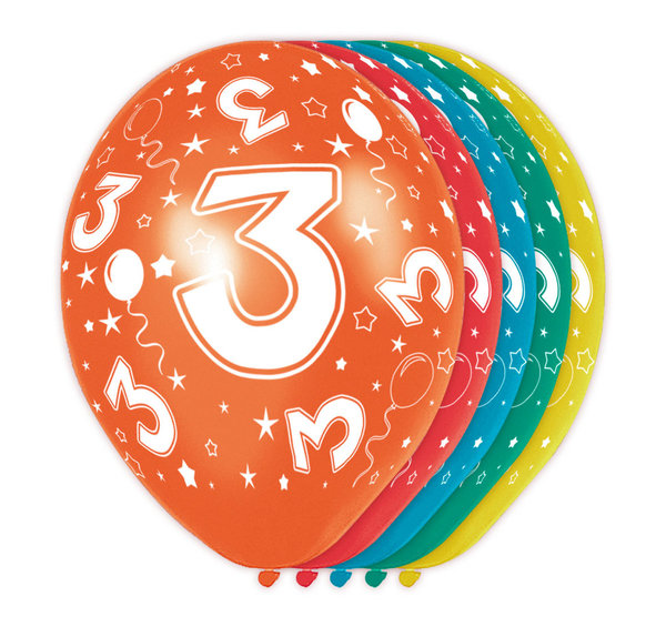 3. Geburtstag Ballons - 5 Stück