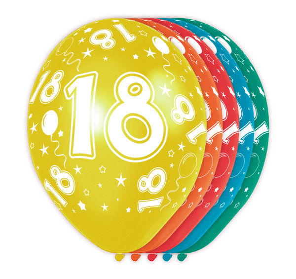 18. Geburtstag  Ballons - 5 Stück