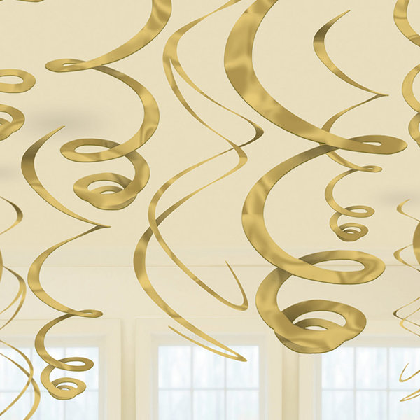 12 Deko-Spiralen Gold 55,8 cm