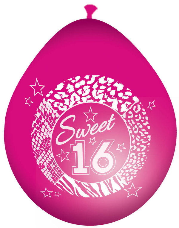 Sweet 16 Ballons Pink - 8 Stück