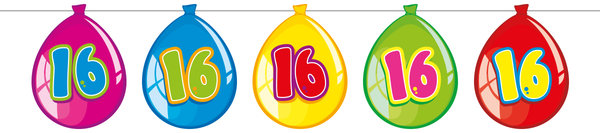 16. Geburtstag Girlande mit Ballons 10 Meter