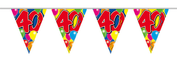 40.Geburtstag Wimpelkette mit Ballons 10m