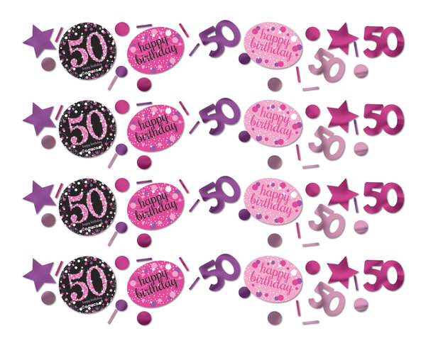 Tischkonfetti "50" Mix im 3erPack Pink