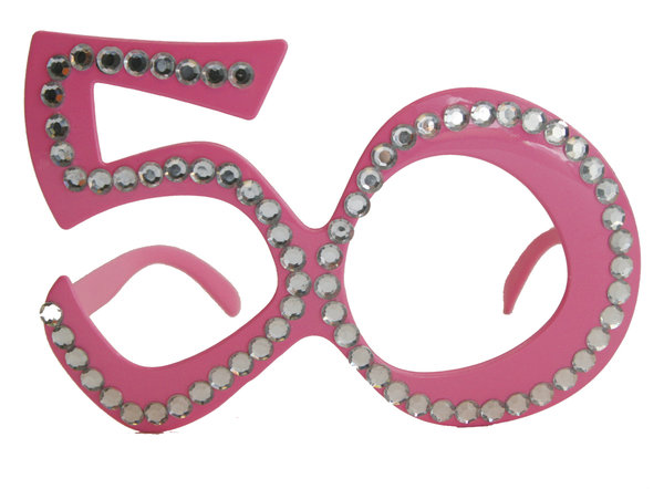 50. Geburtstag "Spaß-Brille mit Diamanten - rosa