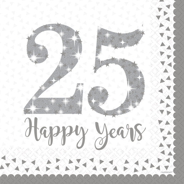 Servietten 25 Happy Years