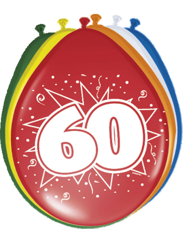 60. Geburtstag Ballons - 8 Stück