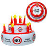 60.Geburtstag Aufblasbare Geburtstagstorte