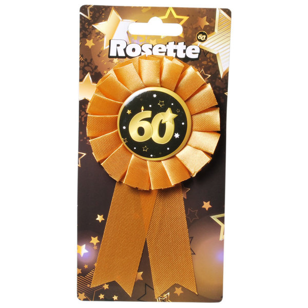 Rosette "60" schwarz/gold