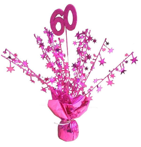 Glitzernde Tischkaskade "60" Pink