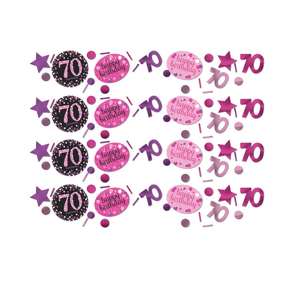 Tischkonfetti "70" Mix im 3erPack Pink, 34g
