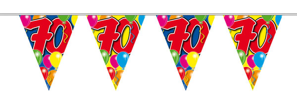 70. Geburtstag Wimpelkette mit Ballons 10 m