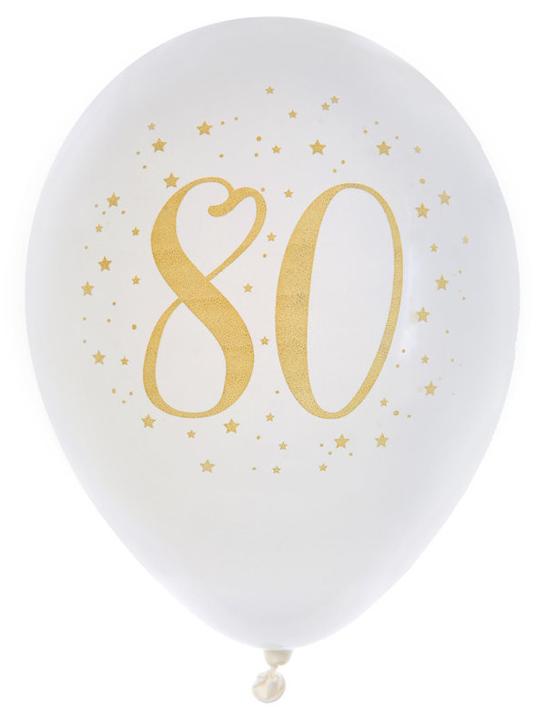 Ballons "80" Golden Times - 8 Stück