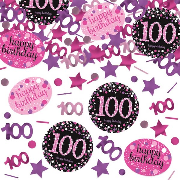Tischkonfetti "100" Mix im 3erPack Pink