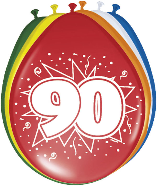 90.Geburtstag Ballons - 8 Stück