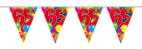 65. Geburtstag Wimpelkette mit Ballons - 10m