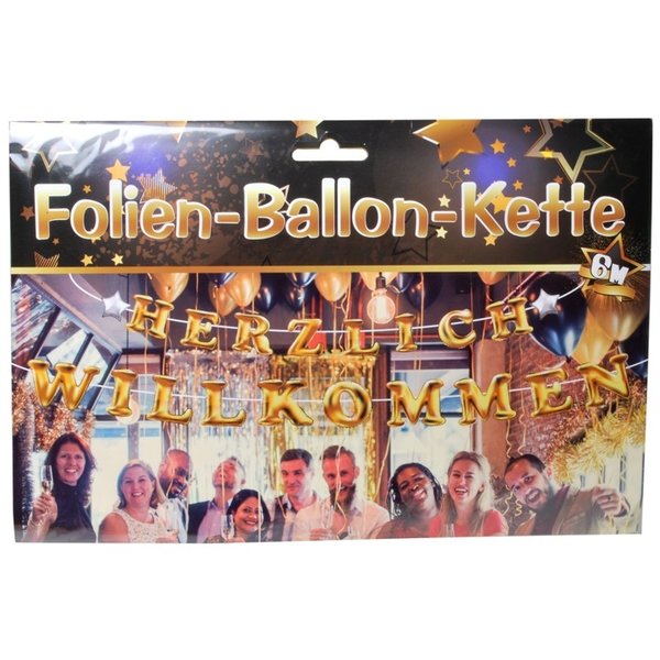Folien-Ballon-Kette Herzlich Willkommen