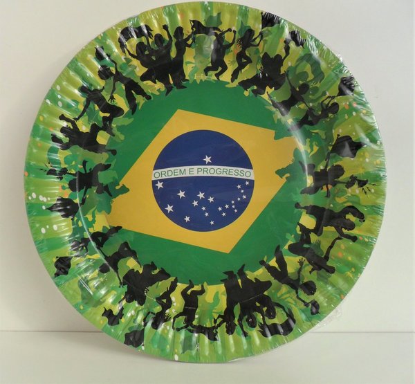 8 Einwegteller "Brasilien