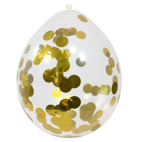 4 Konfetti- Ballons " metallig gold" 30cm