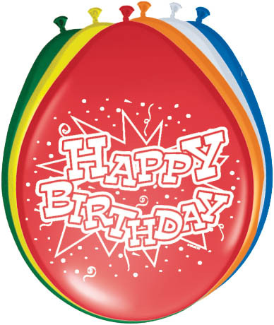 Geburtstagsballons Happy Birthday 30cm - 8 Stück