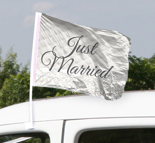Autofahnen "Just Married" , 2 Stück