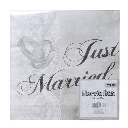 Servietten "Just Married" 20 Stück