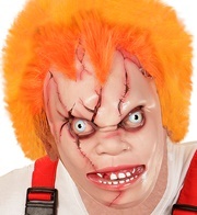 Killerpuppe Chucky mit Haar Halbmaske