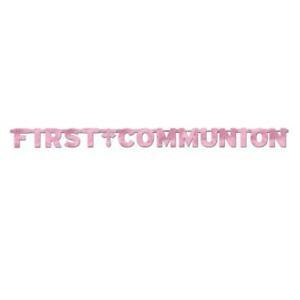 Letter Banner " First Communion" Rosa