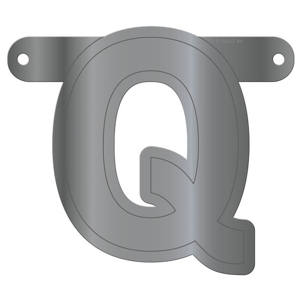 Banner-Girlande  Buchstabe Q  Silber Metallic