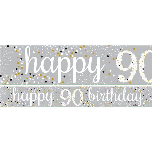 Happy "90" Birthday Papier Banner 1m