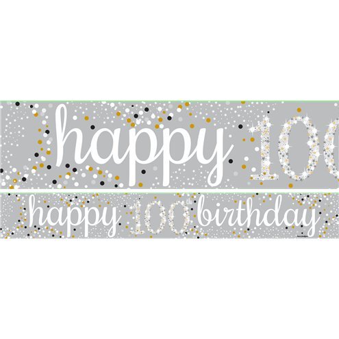 Happy "100" Birthday Papier Banner 1m