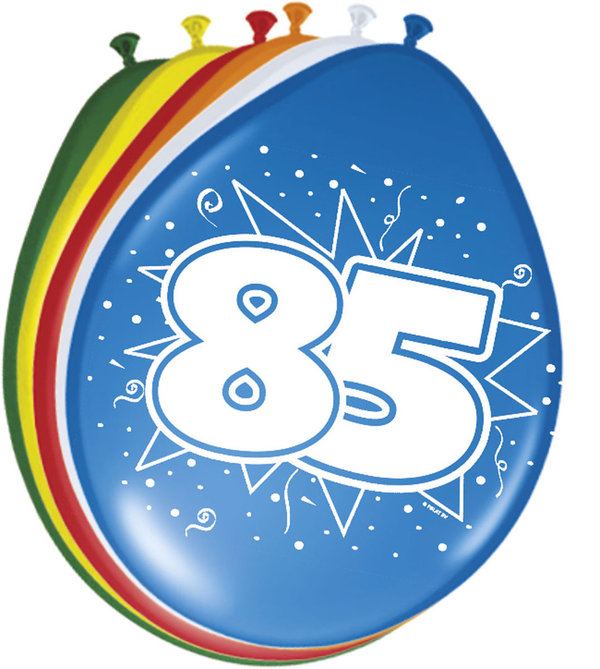 85. Geburtstag Ballons - 8 Stück