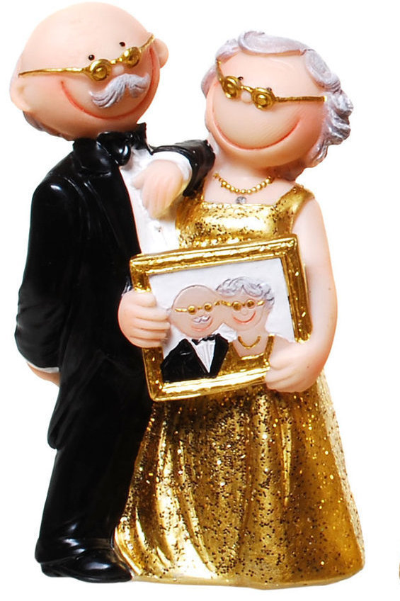 Gold - Hochzeitspaar Braut rechts mit Bilderrahmen