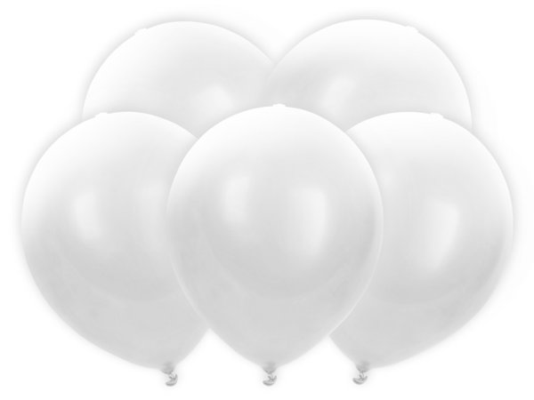 5 LED - Luftballons - Weiß - 30 cm
