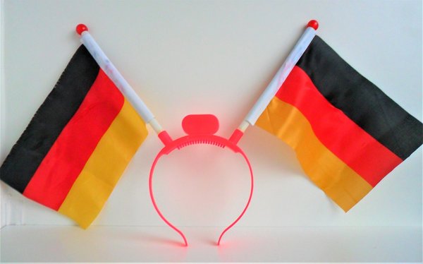 LED Haarreifen Flagge "Deutschland" Rot