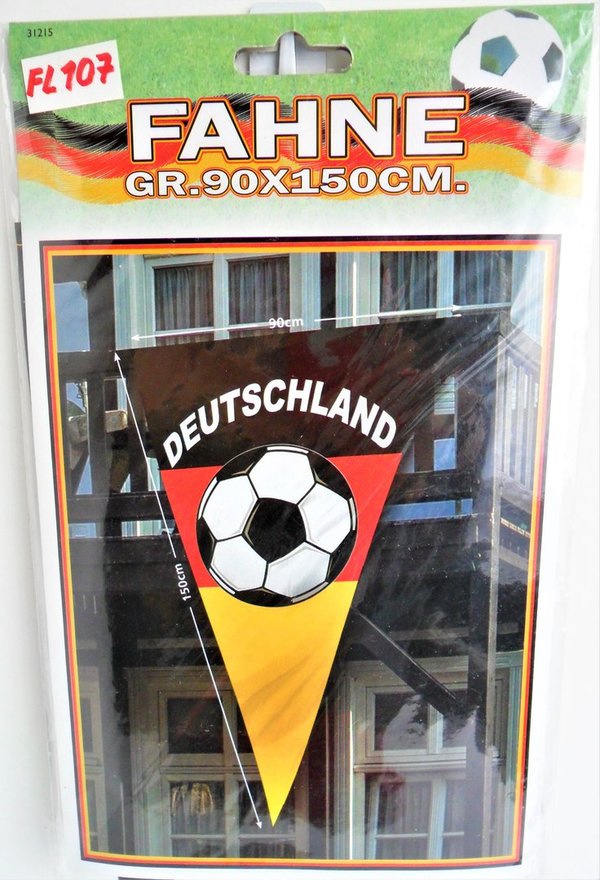 Wimpelfahne mit Fußball "Deutschland"  90 x 150 cm