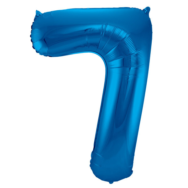 Folienballon Zahl - 7 - Blau 86 cm