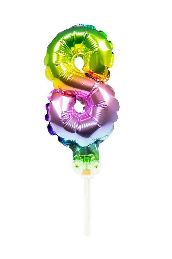 Folienballon Tortendeko Zahl - 8 - 13 cm
