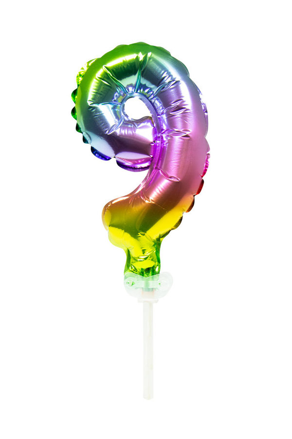 Folienballon Tortendeko Zahl - 9 - 13 cm