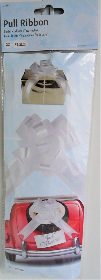 Geschenkband Weiß Tüll  190 cm - 2 Stück