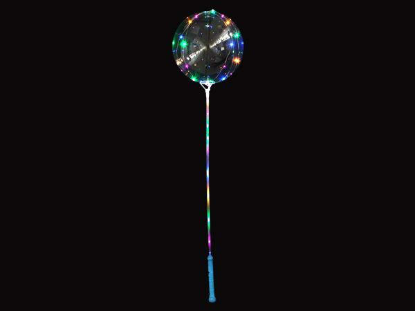 1 LED BOBO Ballon Multikolor rund mit Halterung und Stab