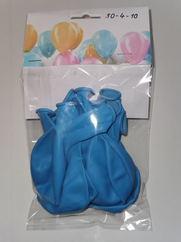 10 Luftballons Standard Hellblau