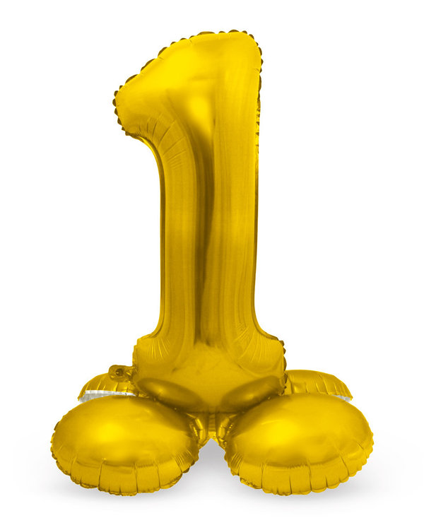 Airloonz - Stehender Folienballon - Zahl 1 - Gold - 72cm