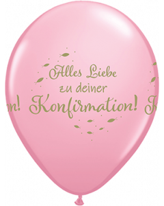 6 Motivballons - 27,5cm - Alles Liebe zu deiner Konfirmation  - Pink